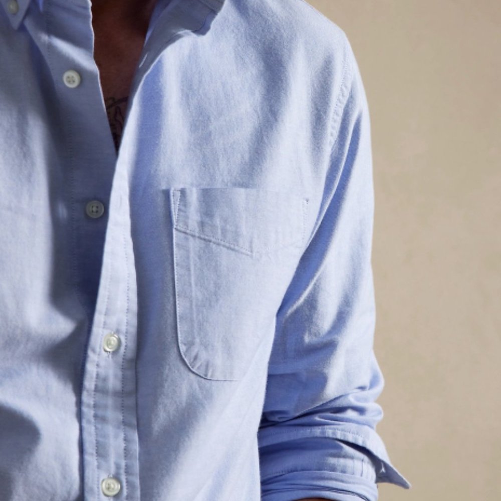 Banana Republic Untucked Oxford Shirt - XL Tall - Light Blue - New with Tags